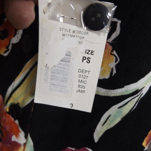 Westbound Petites PS Linen Blend Midi Dress – Black with Bold Floral Print, NWT - Picture 5 of 6